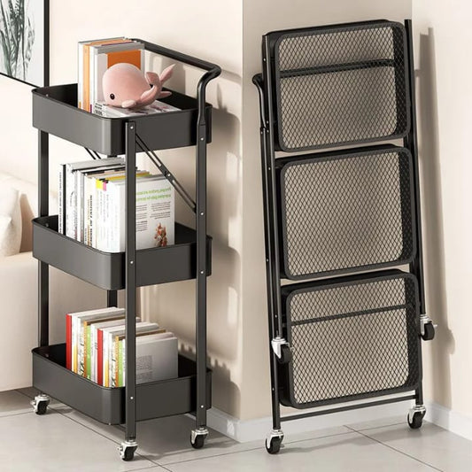 Étagère de rangement métallique à 3 couches
