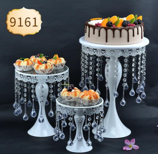 3Pcs Support de gâteau blanc