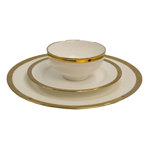 Ensemble de dîner en céramique dorée