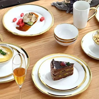 Ensemble de dîner en céramique dorée