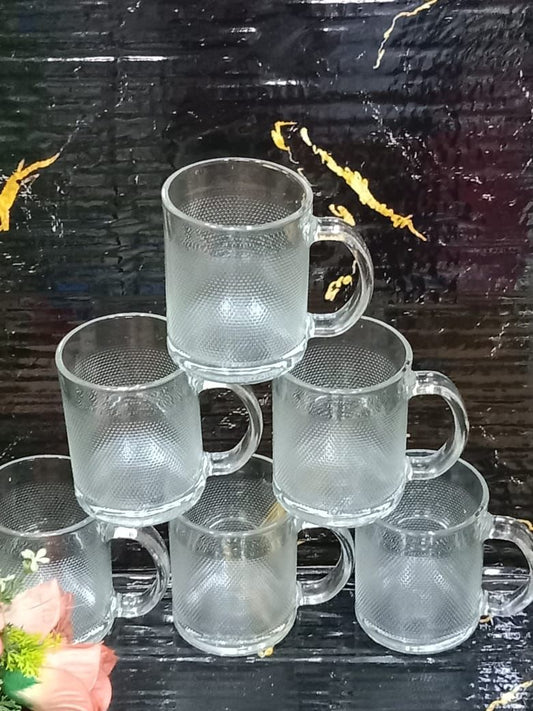 6Pc Tasses en verre transparent