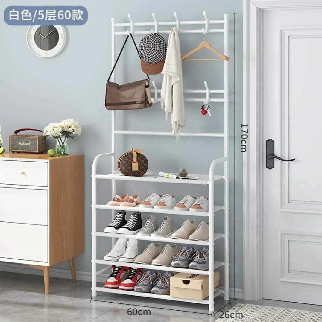 3 en 1 porte-manteau d'entrée avec banc à chaussures tiers