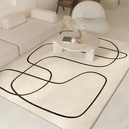 Tissage Abstrait – Tapis de Sol en Laine Luxe avec Design