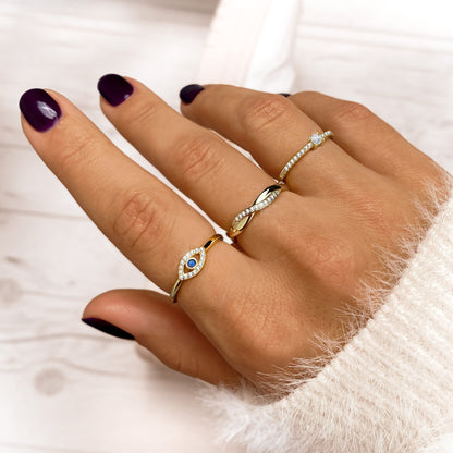 Bague Sienna Élégante avec des Pierres de Zirconia Éblouissantes