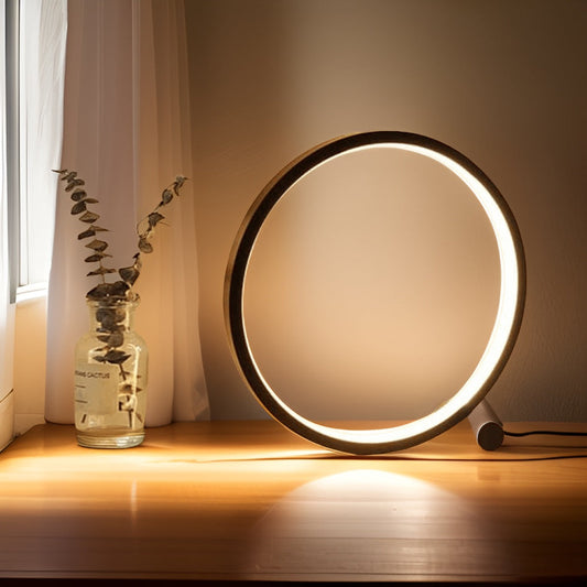Halo Glo Lampe – lampe de table LED ronde minimaliste dimmable
