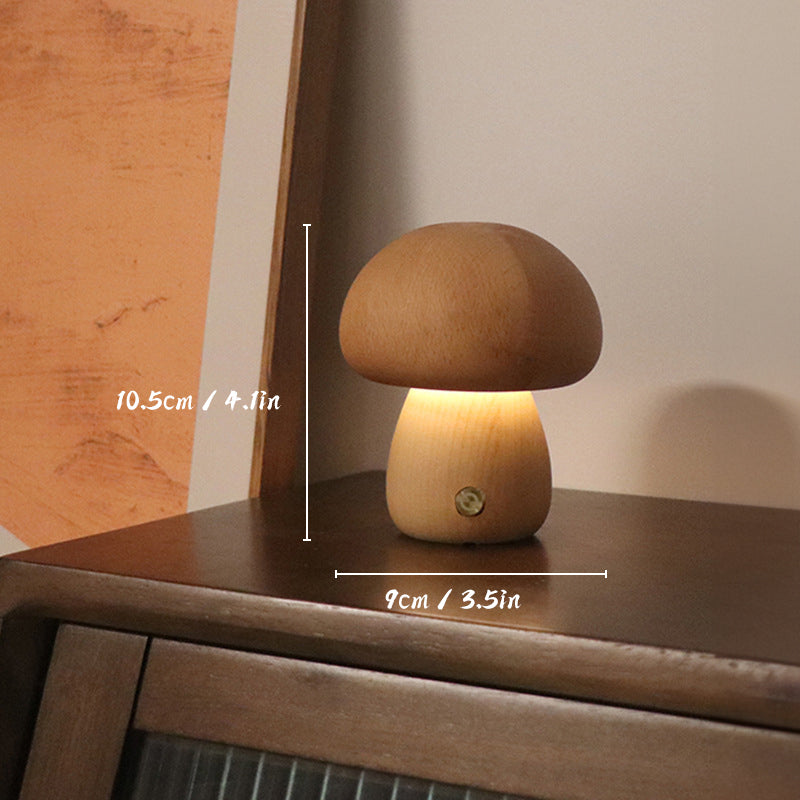 Floroux Lampe de table en bois champignon