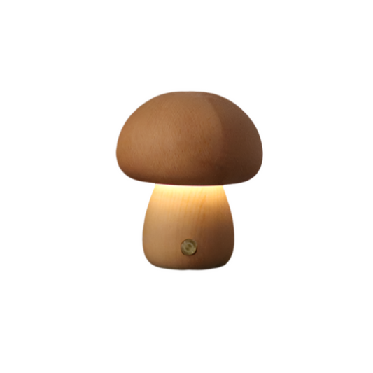 Floroux Lampe de table en bois champignon
