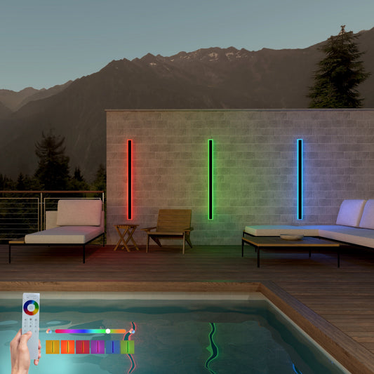 Immense RGB Linéaire Minimaliste Lumière Murale Extérieure