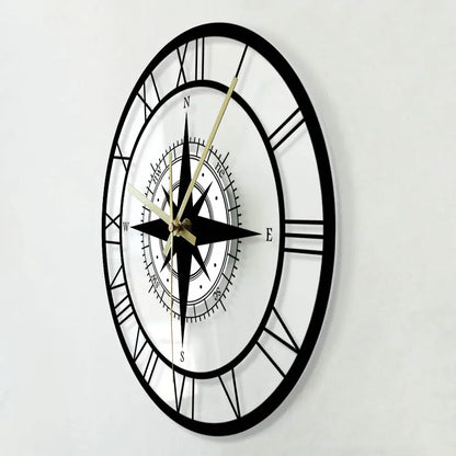 Floroux - Horloge murale boussole nautique
