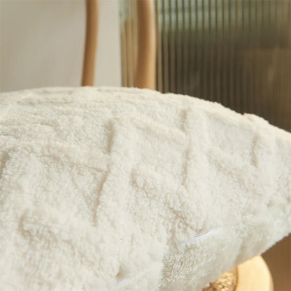 Floroux - Housse de coussin en polaire courte et pelucheuse