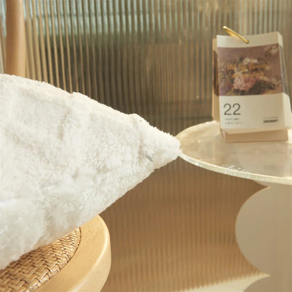 Floroux - Housse de coussin en polaire courte et pelucheuse