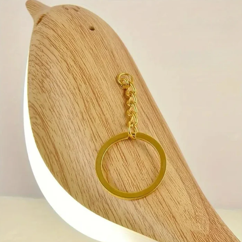 Floroux à placer sans fil LED en bois avec design d'oiseau - Éclairage moderne et élégant