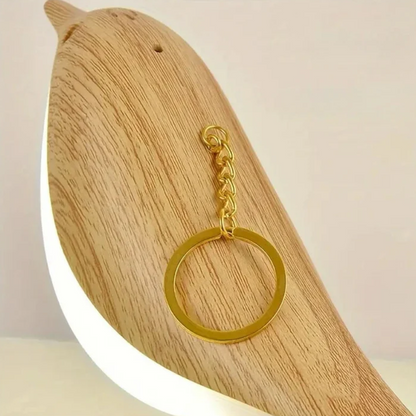 Floroux à placer sans fil LED en bois avec design d'oiseau - Éclairage moderne et élégant