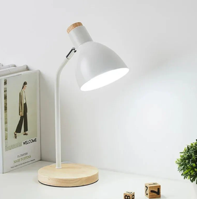 Floroux à poser en bois et métal coloré - Éclairage de design pour bureau et intérieur