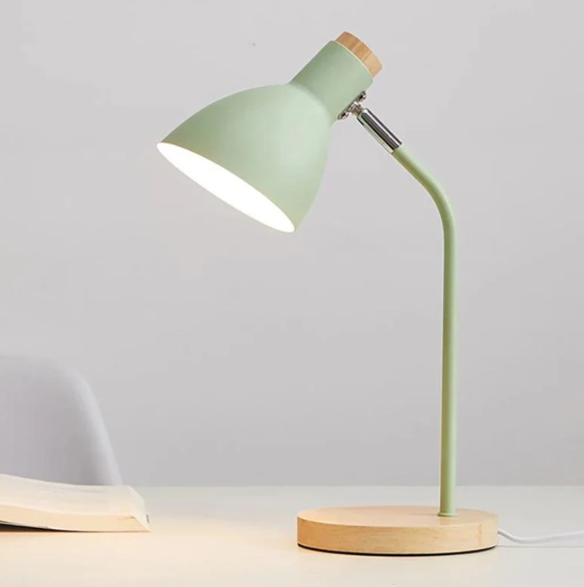 Floroux à poser en bois et métal coloré - Éclairage de design pour bureau et intérieur