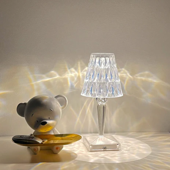 Floroux de table en cristal - Éclairage élégant avec un design moderne et raffiné