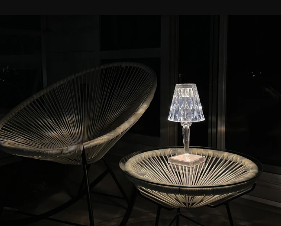 Floroux de table en cristal - Éclairage élégant avec un design moderne et raffiné