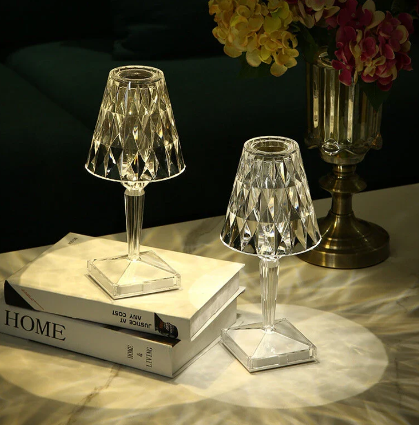 Floroux de table en cristal - Éclairage élégant avec un design moderne et raffiné