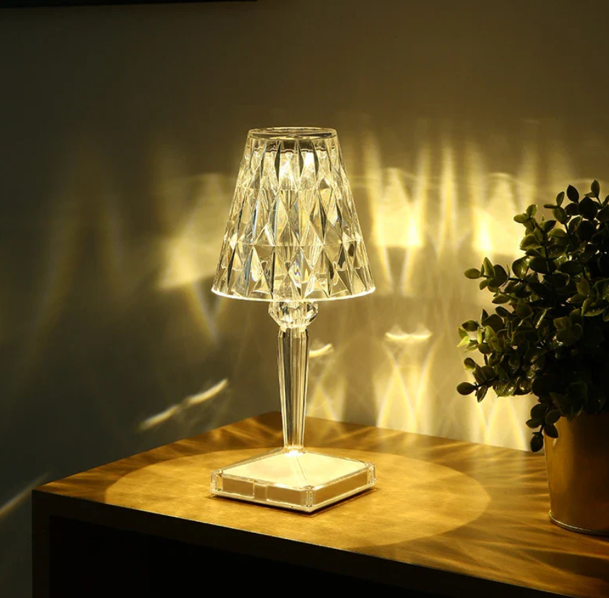 Floroux de table en cristal - Éclairage élégant avec un design moderne et raffiné