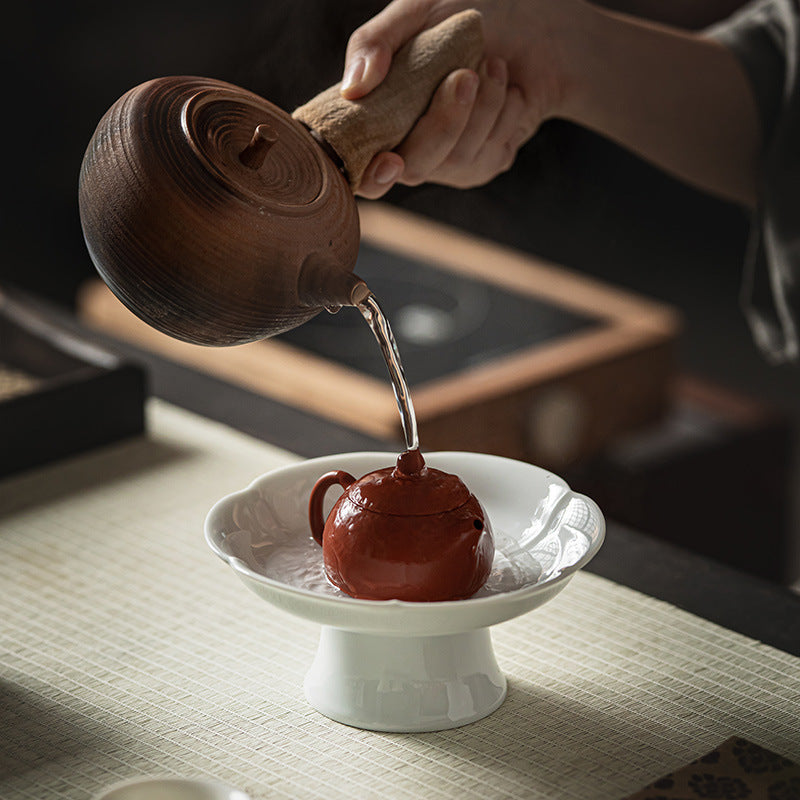 Assiette de fruits en céramique élégante avec motif en relief Li Ziqi