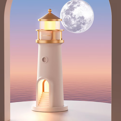 Lighthouse Lampe de bureau - Projection de lune lumière & Haut-parleur Bluetooth