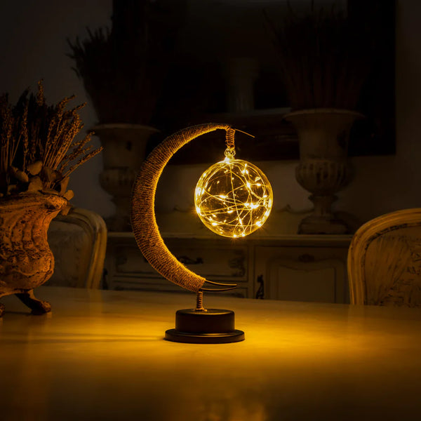 Floroux GLOBE – Lampe en verre lune chaude et confortable pour une atmosphère de rêve
