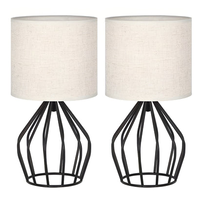 Lampe de table élégante avec abat-jour en lin et pied en métal – Éclairage parfait