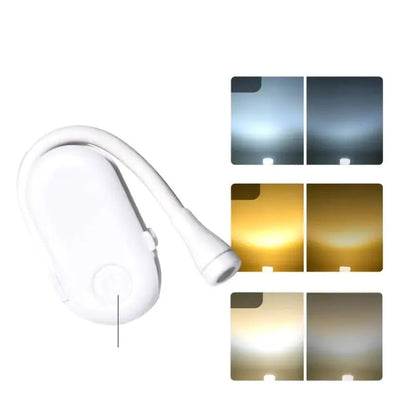 Floroux - Lampe de lecture avec pince à livre rechargeable