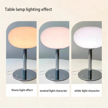 Floroux - Lampe de table en verre crémeux pour une atmosphère accueillante et élégante