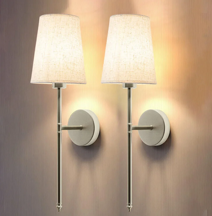 Floroux - Applique en tissu sans fil | Éclairage LED rechargeable avec télécommande et luminosité dimmable