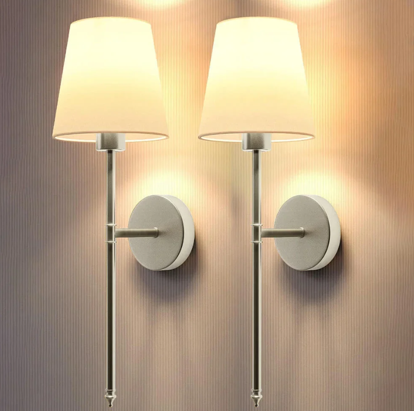 Floroux - Applique en tissu sans fil | Éclairage LED rechargeable avec télécommande et luminosité dimmable