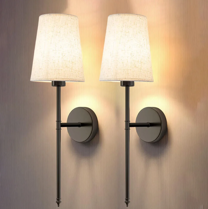 Floroux - Applique en tissu sans fil | Éclairage LED rechargeable avec télécommande et luminosité dimmable