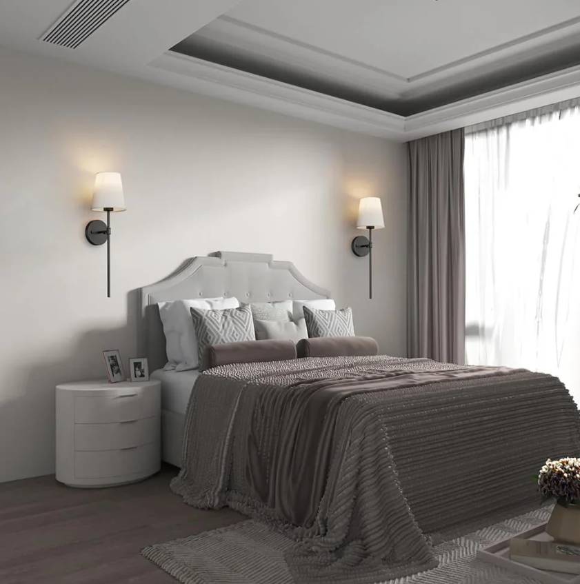 Floroux - Applique en tissu sans fil | Éclairage LED rechargeable avec télécommande et luminosité dimmable