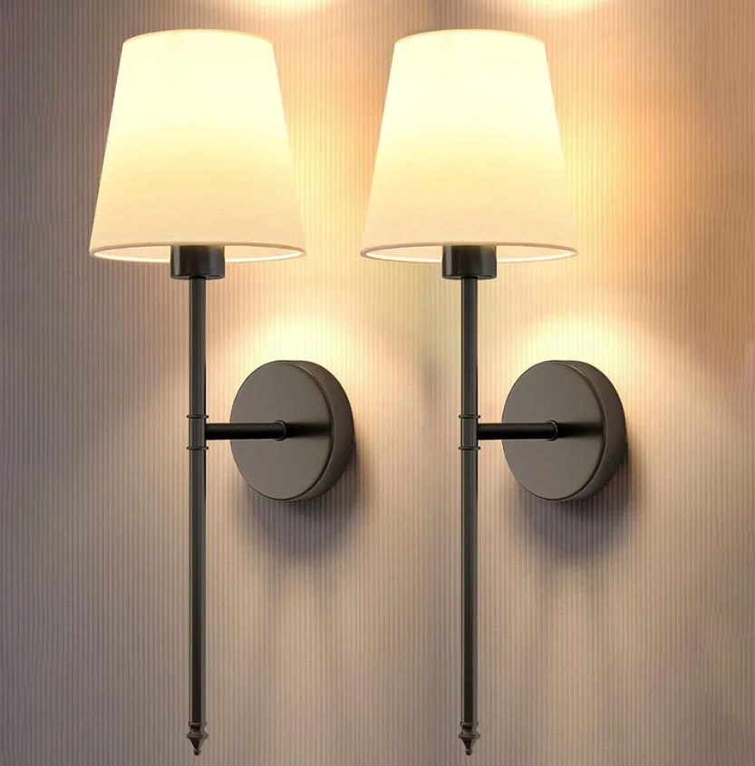 Floroux - Applique en tissu sans fil | Éclairage LED rechargeable avec télécommande et luminosité dimmable