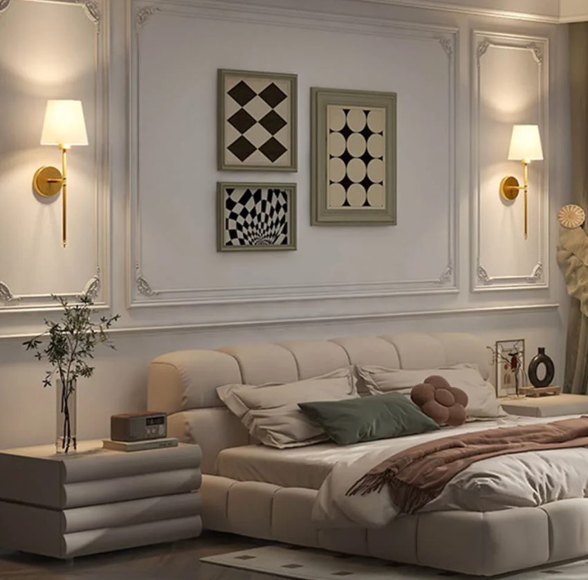 Floroux - Applique en tissu sans fil | Éclairage LED rechargeable avec télécommande et luminosité dimmable