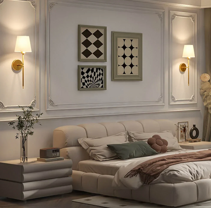 Floroux - Applique en tissu sans fil | Éclairage LED rechargeable avec télécommande et luminosité dimmable