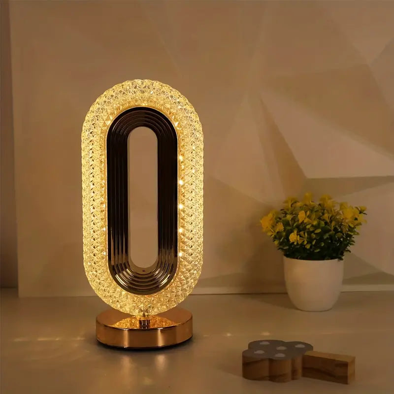 LuminaGlow | Lampe de table LED en cristal luxueuse