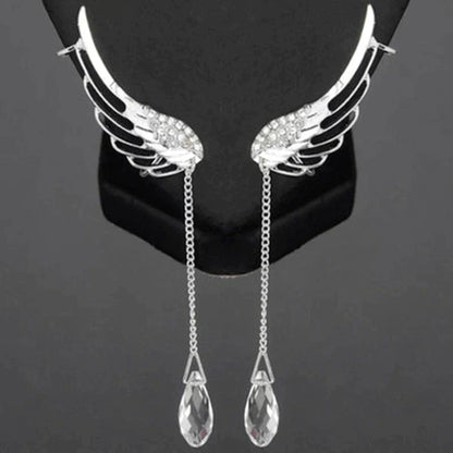 Boulettes d'oreilles en forme de longues ailes d'ange enchanteresses | Boucles d'oreilles uniques et élégantes