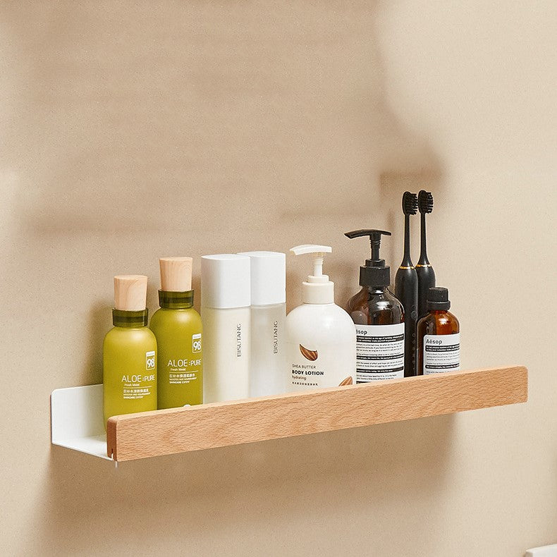 Woodify Étagère Murale - Étagère de Douche Élégante Sans Perçage