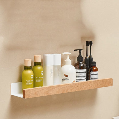 Woodify Étagère Murale - Étagère de Douche Élégante Sans Perçage