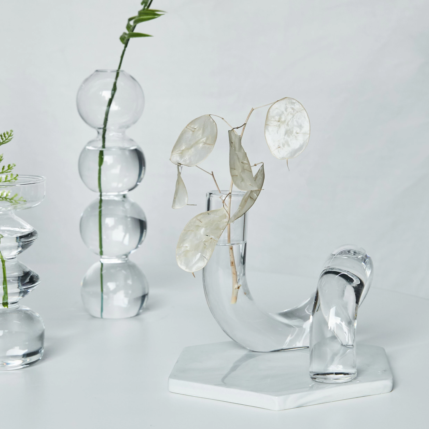 Floroux Bougeoir en Verre Tordu