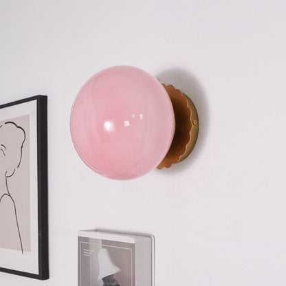 Floroux - Applique murale élégante en verre rose et métal pour n'importe quelle pièce