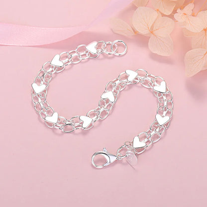Bracelet en cœur en argent élégant et luxe – Intemporel et chic