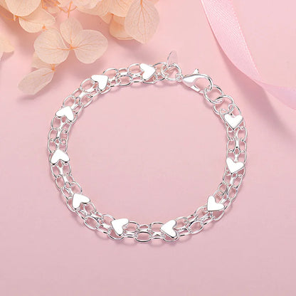 Bracelet en cœur en argent élégant et luxe – Intemporel et chic