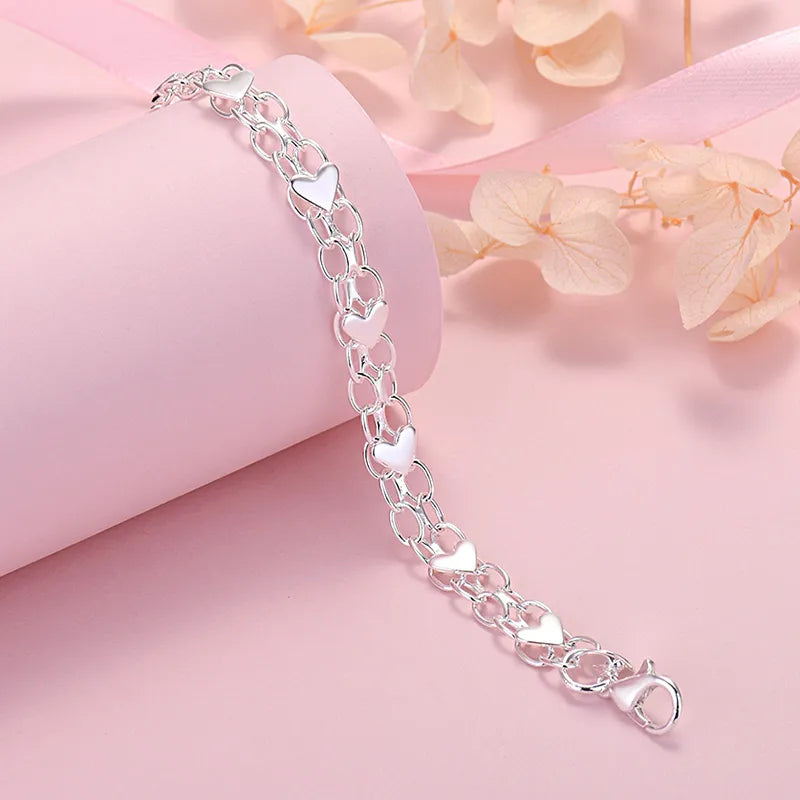 Bracelet en cœur en argent élégant et luxe – Intemporel et chic