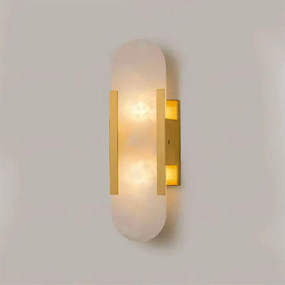 Floroux - Applique murale élégante en albâtre avec détails en laiton