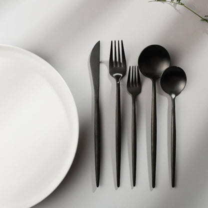 Set de couverts minimaliste de luxe – 20 pièces, titane et acier inoxydable