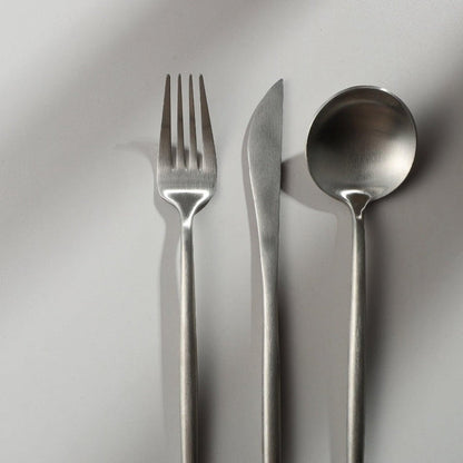 Ensemble de Couverts Minimaliste de Luxe – 20 pièces, Titane & Acier Inoxydable
