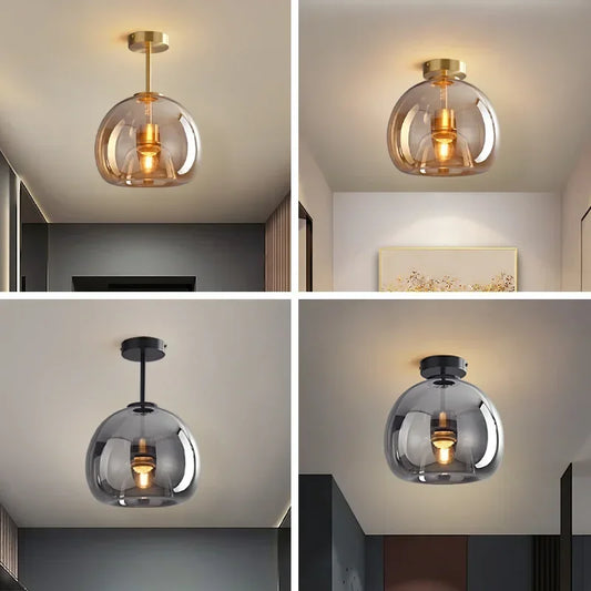 ClairLumière - Lampe de Plafond en Verre Minimaliste