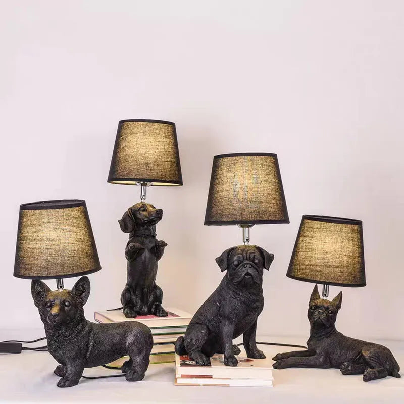 Floroux - Lampe de table rétro Puppy dans le style Art Déco pour une brillance douce et stylée
